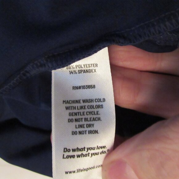 Life is Good Blue Performance LS Tee Lob Star Size Large Poly/Spandex Blend EUC - Picture 8 of 9